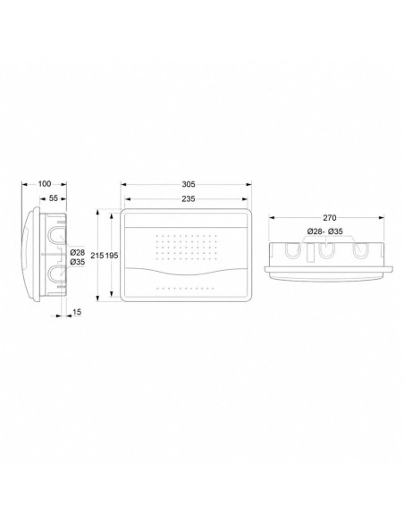 Cuadro Empotrar 12 Módulos Puerta Transparente IP40 Famatel