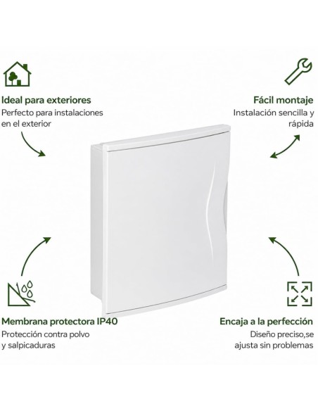 Cuadro Empotrar 24 Módulos Puerta Gris IP40 400V Famatel