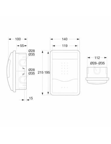Cuadro Empotrar 4 Módulos Puerta Opaca Gris IP40 Famatel