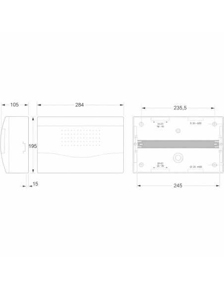 Cuadro Superficie 12 Módulos Puerta Transp. IP40 Famatel