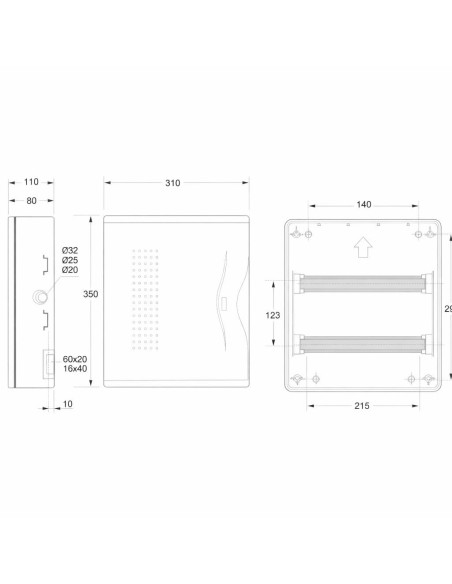 Cuadro Superficie 24 Módulos Puerta Transp. IP40 Famatel