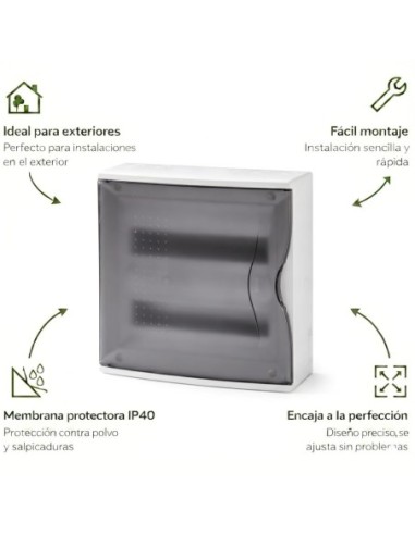 Cuadro Superficie 24 Módulos Puerta Transp. IP40 Famatel
