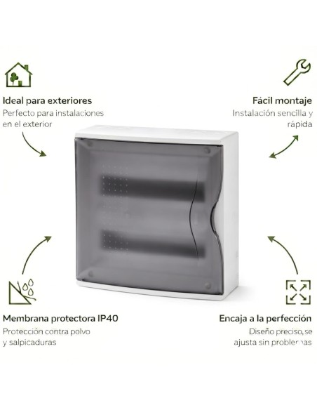 Cuadro Superficie 24 Módulos Puerta Transp. IP40 Famatel