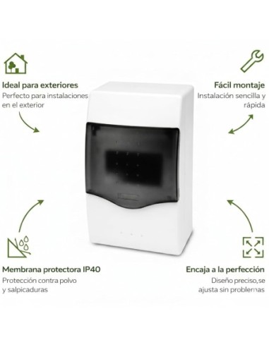 Cuadro Superficie 4 Módulos Puerta Transp. IP40 Famatel