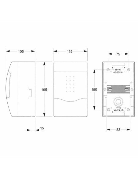 Cuadro Superficie 4 Módulos Puerta Transp. IP40 Famatel