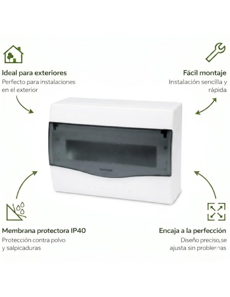 Cuadro Superficie 8 Módulos Puerta Transp. IP40 Famatel