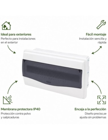 Cuadro Empotrar 18 Módulos Puerta Transparente IP40 Famatel