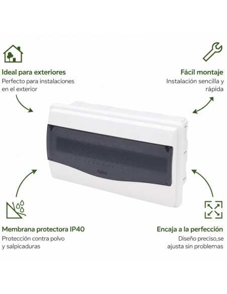 Cuadro Empotrar 18 Módulos Puerta Transparente IP40 Famatel