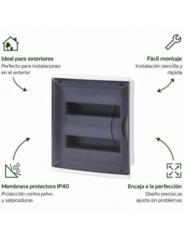Cuadro Empotrar 24 Módulos Puerta Transparente IP40 Famatel
