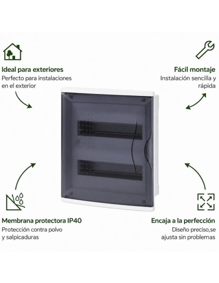 Cuadro Empotrar 24 Módulos Puerta Transparente IP40 Famatel