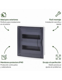 Cuadro Empotrar 36 Módulos Puerta Gris IP40 400V Famatel 2