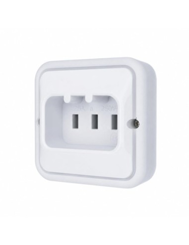 Base Enchufe para Horno y Vitrocerámica 25A 250V 2P+T en Blanco 80x80mm Famatel