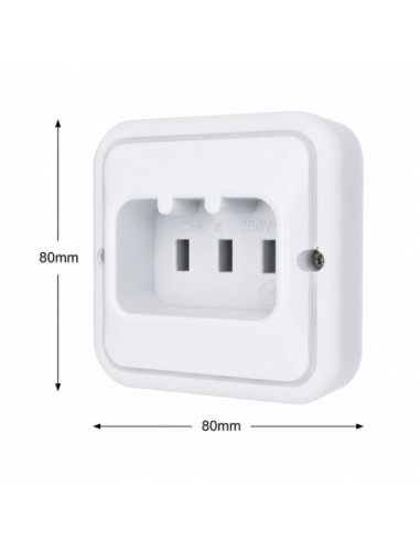 Base Enchufe para Horno y Vitrocerámica 25A 250V 2P+T en Blanco 80x80mm Famatel