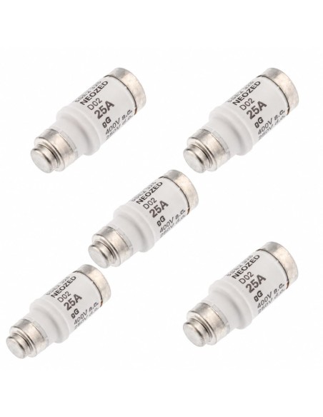 Pack 5 Fusibles Neozed D02 25A 50kA gG 400V Portafusible