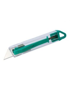 Cúter de seguridad Wolfcraft con cuchilla trapezoidal retráctil