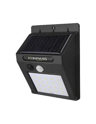 Aplique LED solar sensor negro 3W fría - 1
