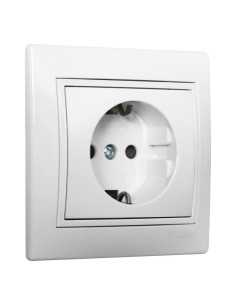 Base Enchufe 2P+T Obturador Blanco Serie Europa Solera ERP60U