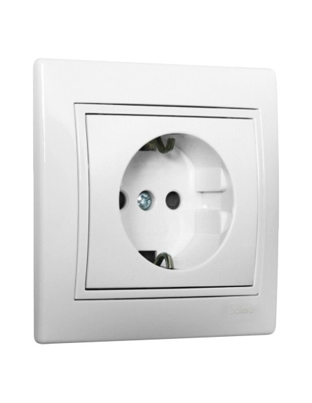 Base Enchufe 2P+T Obturador Blanco Serie Europa Solera ERP60U