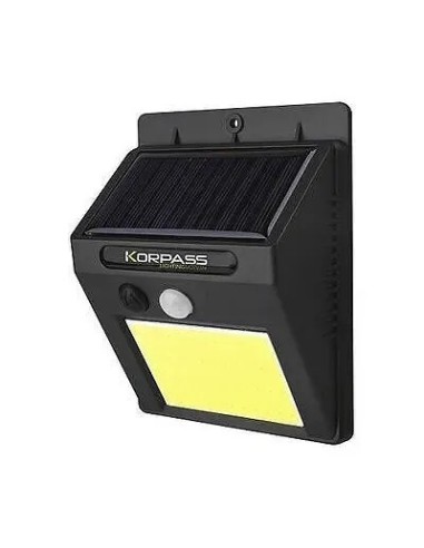 Aplique LED solar cob sensor negro 5W fría - 1