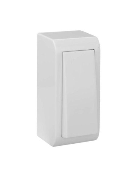 Pulsador Estrecho Superficie Blanco Serie Mural Solera MUR03/2U