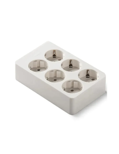 Regleta de 6 Enchufes Rectangular Blanca Famatel 2506