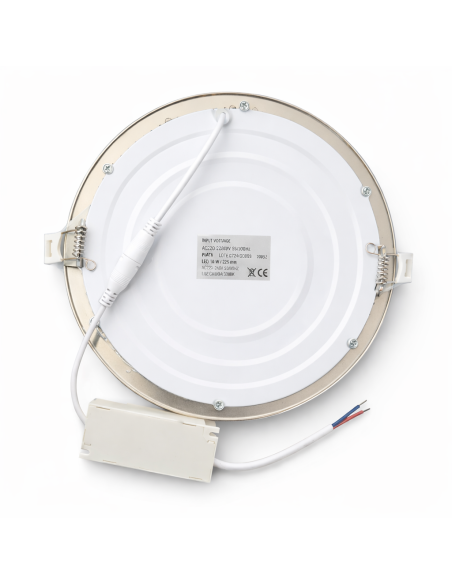 Downlight LED Empotrable 18W Plateado Luz Fría Ø205mm 1800lm