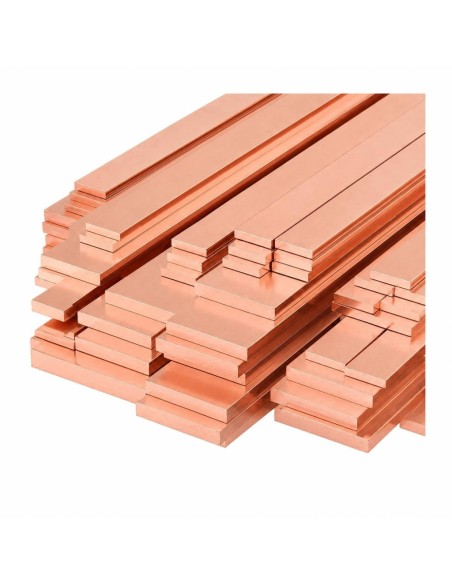 Barra Cobre Plana 20x5mm 250mm | Pletina Cobre Puro