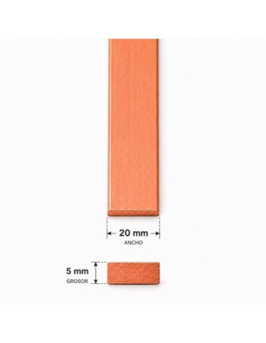 Barra Cobre Plana 20x5mm 500mm | Pletina Cobre Puro