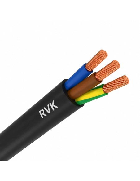 Cable RV-K 3x1.5mm 0.6/1kV 25m - Manguera RVK Exterior Negro