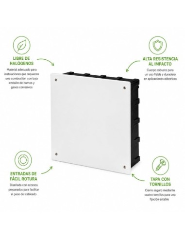 Caja de Registro Empotrada 200x200x65mm - Tapa con Tornillos