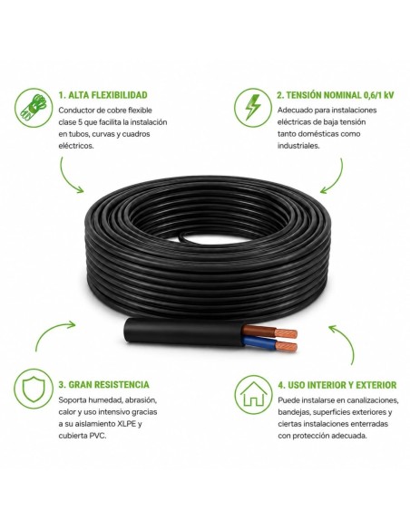 Manguera RV-K 2x6mm 0.6/1kV 25m Bipolar Flexible Vatton