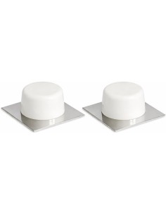 Tope Puerta Suelo Adhesivo Blanco 43x43mm Inox Goma x2