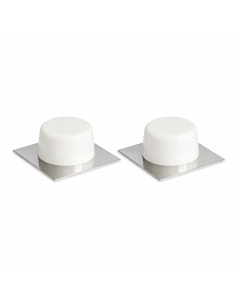 Tope Puerta Suelo Adhesivo Marrón 43x43mm Inox Goma x2
