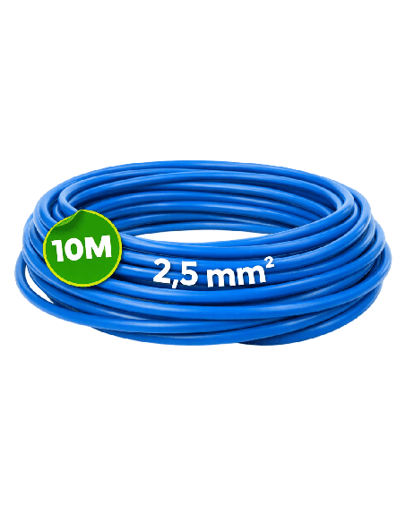 Cable Eléctrico Unipolar 2,5mm² Azul 10 Metros Libre Halógenos