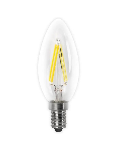 Bombilla LED filamento vela clara E14 4W.(Fría, Cálida) - 1