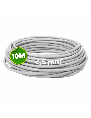 Cable Unipolar H07Z1-K 2,5mm² 10 Metros Sin Halógenos Gris