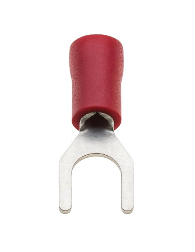 Terminal Horquilla Rojo 100u Perno 6mm 0,5-1,5mm² 18A