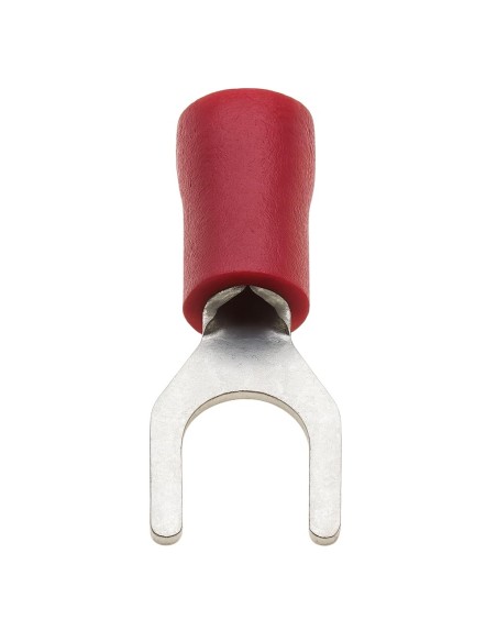 Terminal Horquilla Rojo 100u Perno 5mm 0,5-1,5mm² 18A