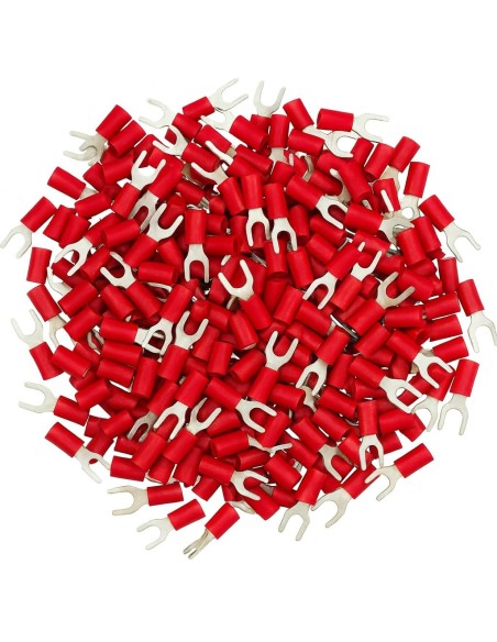Terminal Horquilla Preaislado Rojo 4mm 100uds 0,5-1,5mm² 18A