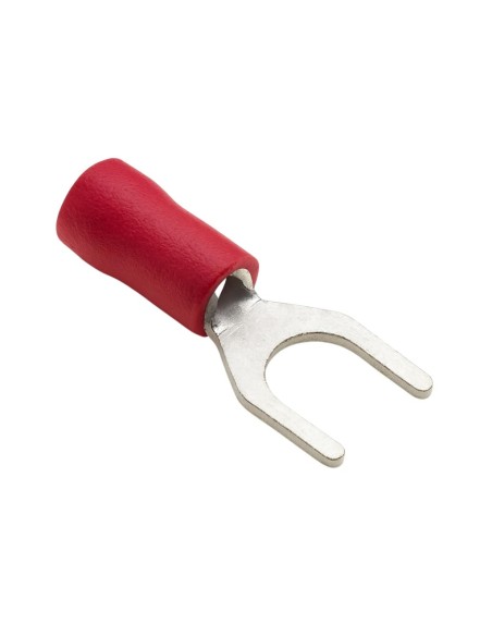 Terminal Horquilla Preaislado Rojo 4mm 100uds 0,5-1,5mm² 18A