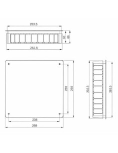 Caja Registro Empotrada 250x250x60mm Tapa Tornillos Solera 2
