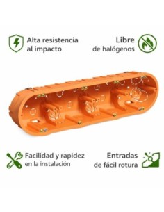Caja Empotrar Cuádruple Pladur 67x45mm ABS IK07 IP20 2