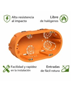 Caja Empotrar Doble Pladur 67x45mm ABS IK07 IP20 Famatel 2