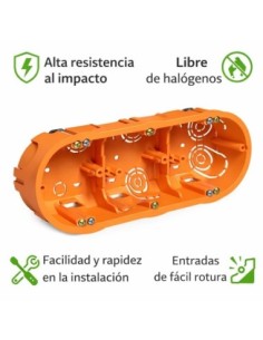 Caja Empotrar Triple Pladur 67x45mm ABS IK07 IP20 Famatel 2