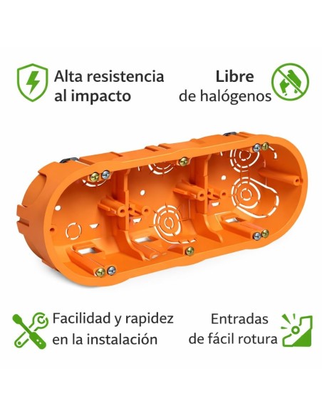 Caja Empotrar Triple Pladur 67x45mm ABS IK07 IP20 Famatel