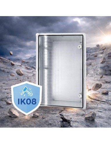 Armario  Estanco 600x400x200MM IP65 IK08 ABS con Puerta Transparente