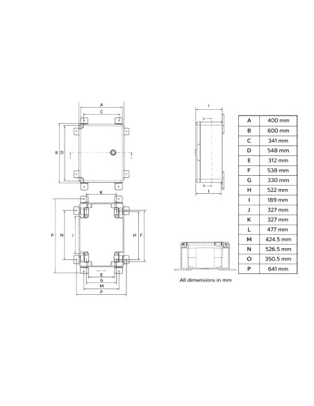 Armario  Estanco 600x400x200 IP65 IK08 ABS con Puerta  Transparente