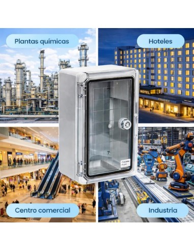 Armario Eléctrico Estanco IP65 200x300x130 IK08 ABS Puerta transparente