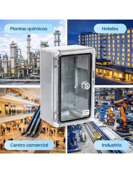 Armario Eléctrico Estanco IP65 200x300x130 IK08 ABS Puerta transparente