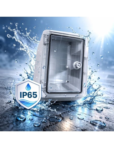 Armario Eléctrico Estanco IP65 200x300x130 IK08 ABS Puerta transparente